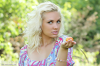 Blonde russian beautiful girls outdoor