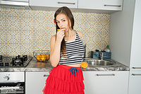 Sexy girl in the kitchen