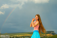 Natural erotic tits red shaved pussy