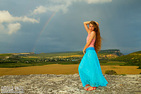 Natural erotic tits red shaved pussy