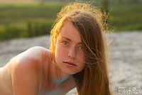 Natural erotic tits red shaved pussy