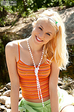Blonde with a free teens pictures body showing her nice looking body in the forest and in the lake