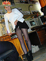 Slender coed stripping