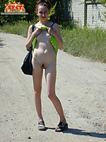 Crazed teen posing naked