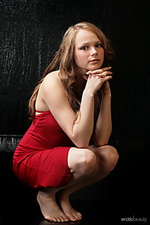 Red dress 1 little hottie mia c peels off her red dress and shows you her sweet decadent pussy.