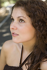 Presenting stella stella delightfully poses all over the country road in her debut series.