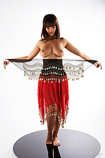 Presenting romanetta romanetta bares her amazingly curvy body, and large, delectably perky knockers in front of the camera.