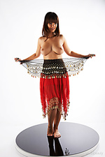 Presenting romanetta romanetta bares her amazingly curvy body, and large, delectably perky knockers in front of the camera.
