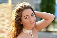 Presenting ruzanna a new model ruzanna a strips outdoors showing off her delectable body.