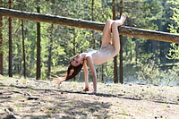 In nature pala strips in the forest baring her petite body.
