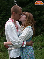 Russian girl fucking outdoors