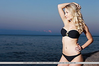 Candice b candice b in an explicit, uninhibited photo shoot by the beach featuring her curvy body