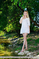 Kendell kendell bares her slender body and tight ass by the river.