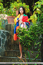 Li moon li moon flaunts her gorgeous body as she poses outdoors.