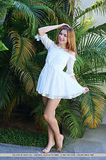 Kaleesy kaleesy displays her tight body as she strips her cute, white dress.