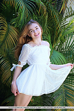 Kaleesy kaleesy displays her tight body as she strips her cute, white dress.