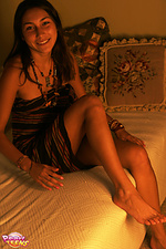 Teen poses in front of camera