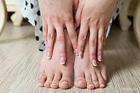 Blakhunia poised, looking perfect in her polka dots, josephine is the the picture of pure innocence.  from her french manicure on her lovely nails to the tips of her cute little toes, she knows just how to turn on the charm.  she leans back and gives you 