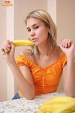 Breathtaking girl with bananas