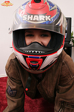 Naked lass in a crash helmet