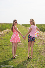 Cute lesbians on a beach