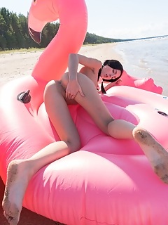 This amazing and horny brunette angel enjoys her free time masturbating and stroking her body outdoors. This amazing and horny brunette angel enjoys her free time masturbating and stroking her body outdoors.